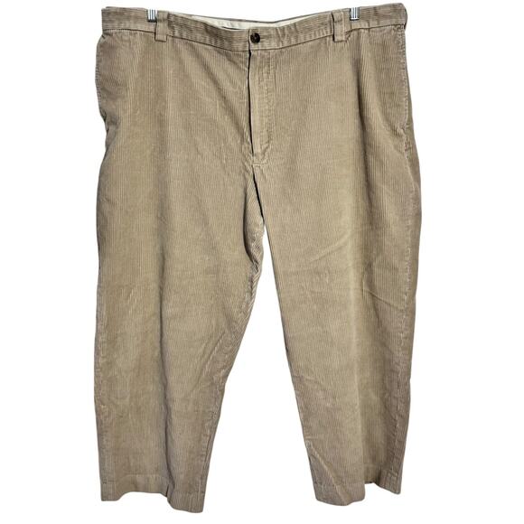 L.L.Bean Thick Corduroy Pant Men 44 Tan Cotton Chino Dress Pant Relaxed Fit - Picture 1 of 9